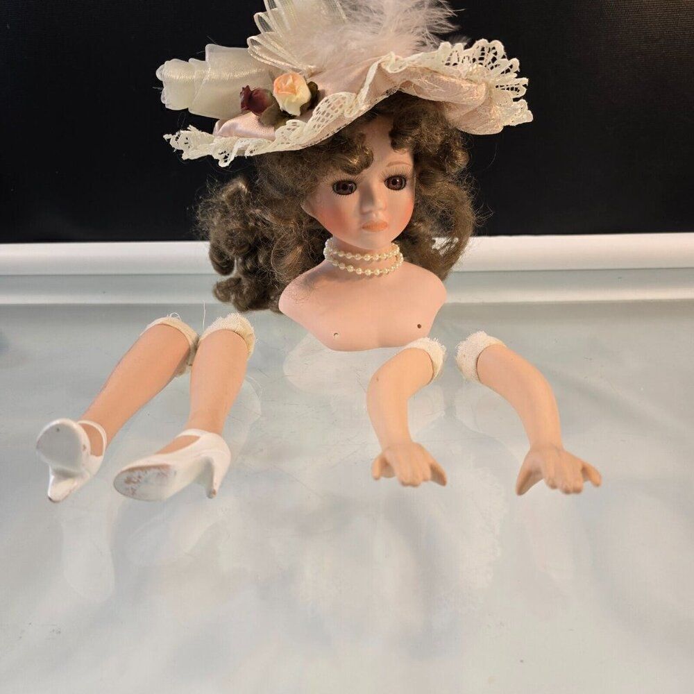 5 Piece Lot of Porcelain Doll Parts Head Arms Legs As Is